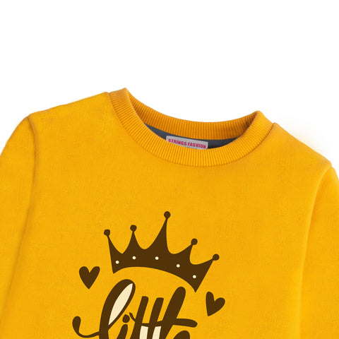 LITTLE PRINCESS GIRLS ORANGE SHADE FLEECE SWEAT-SHIRT