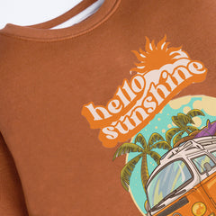 HELLO SUNSHINE LIGHT BROWN COLOR BOYS LONG SLEEVE SWEAT-SHIRT