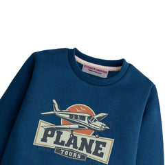 PLANE NAVY BOYS LONG SLEEVE SWEAT-SHIRT