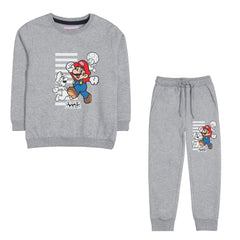 SUPER MARIO JUNIOR BOY GREY HEADER TRACK SUIT