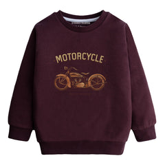 MOTORCYCLE JUNIOR MEHOON COLOR BOYS LONG SLEEVE SWEAT-SHIRT