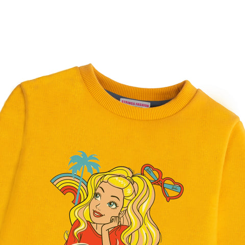 BARBIE GIRLS ORANGE SHADE FLEECE SWEAT-SHIRT