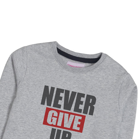 NEVER GIVE UP JUNIOR GIRLS GREY HEADER COLOR TRACK SUIT