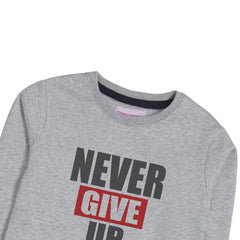 NEVER GIVE UP JUNIOR GIRLS GREY HEADER COLOR TRACK SUIT