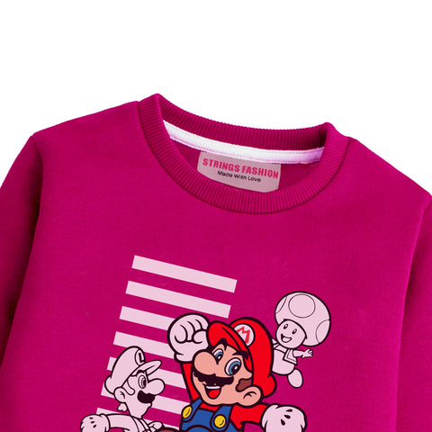 SUPER MARIO RED BOYS LONG SLEEVE SWEAT-SHIRT