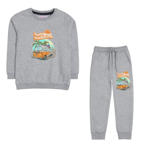 HELLO SUNSHINE JUNIOR BOY GREY HEADER TRACK SUIT
