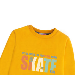 SKATE PRINTED FLEECE MUSTERED SWEATSHIRT