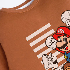 SUPER MARIO LIGHT BROWN COLOR BOYS LONG SLEEVE SWEAT-SHIRT