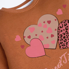 SWEET TIME LIGHT BROWN GIRLS LONG SLEEVE SWEAT-SHIRT