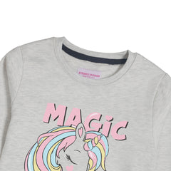 MAGIC GIRLS OATMEAL SHADE FLEECE SWEAT-SHIRT