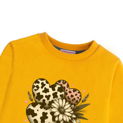 LOVE GIRLS ORANGE SHADE FLEECE SWEAT-SHIRT