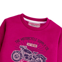 BLUE MOTORCYCLE RED BOYS LONG SLEEVE SWEAT-SHIRT
