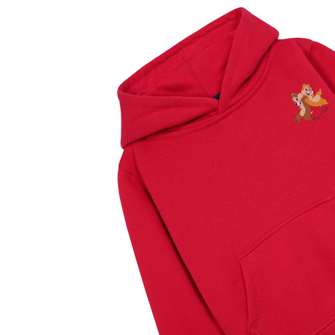 CHIP & DALE RED GIRLFS FLEEZE HOODIE
