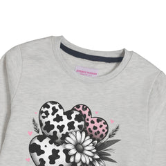 LOVE GIRLS OATMEAL SHADE FLEECE SWEAT-SHIRT