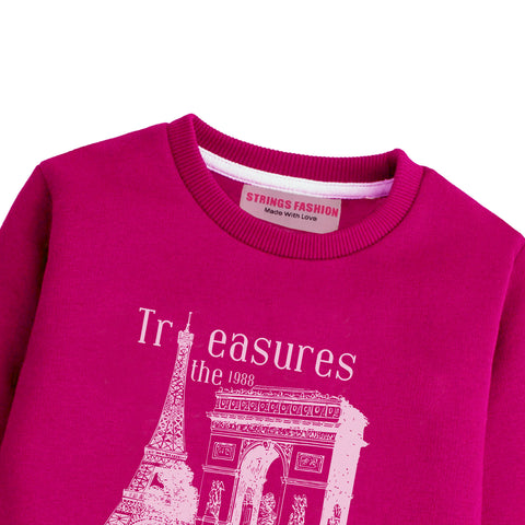 TREASURES RED COLOR BOYS LONG SLEEVE SWEAT-SHIRT