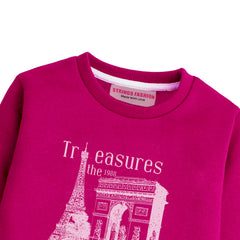 TREASURES RED COLOR BOYS LONG SLEEVE SWEAT-SHIRT