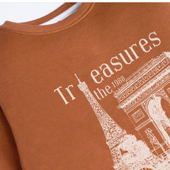 TREASURES LIGHT BROWN COLOR BOYS LONG SLEEVE SWEAT-SHIRT