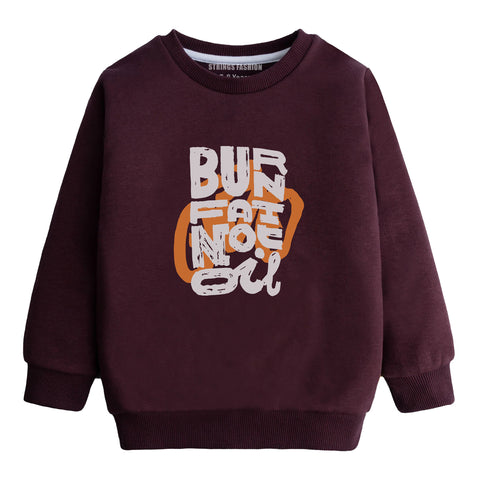 BURN FOR FAT JUNIOR MEHOON COLOR BOYS LONG SLEEVE SWEAT-SHIRT