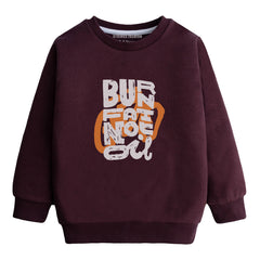 BURN FOR FAT JUNIOR MEHOON COLOR BOYS LONG SLEEVE SWEAT-SHIRT