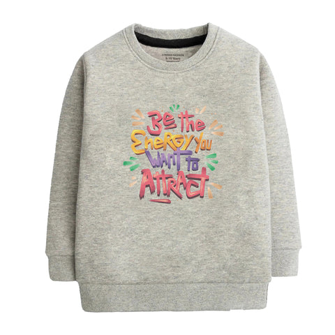 Digital Printed Junior Grey Header Color Girls Long Sleeve Sweat-Shirt