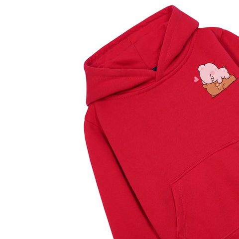 MILK & MOCHA RED FLEECE GIRLS HOODIE