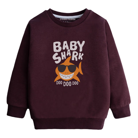 Baby Shark  junior Maroon Color Boys Long Sleeve Sweat-Shirt
