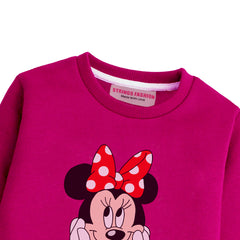 MINNIE RED GIRLS LONG SLEEVE SWEAT-SHIRT