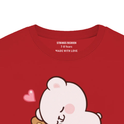 MILK & MOCHA JUNIOR FEIRY RED COLOR GIRLS LONG SLEEVE T-SHIRT