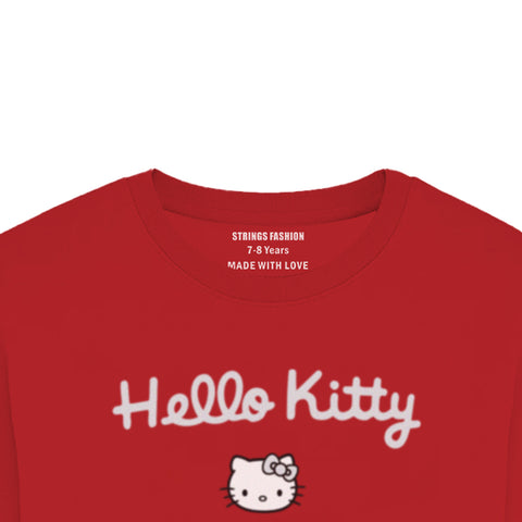 HELLO KITTY JUNIOR FEIRY RED COLOR GIRLS LONG SLEEVE T-SHIRT
