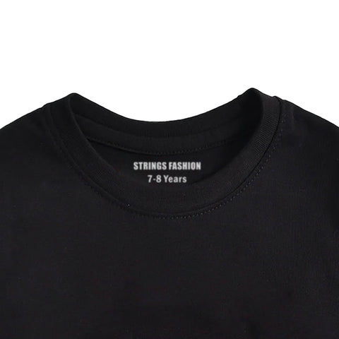 JUNIOR JET BLACK COLOR GIRLS LONG SLEEVE T.SHIRT