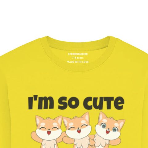 I’M CUTE JUNIOR BLAZING YELLOW COLOR GIRLS LONG SLEEVE T.SHIRT