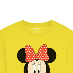 DIGITAL PRINTED MINNIE JUNIOR BLAZING YELLOW COLOR GIRLS LONG SLEEVE T.SHIRT