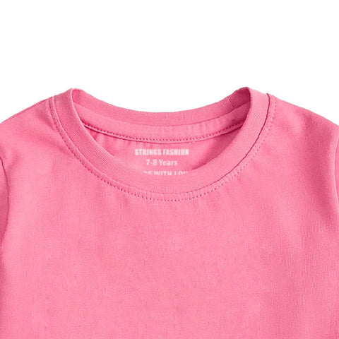 JUNIOR COSMOS PINK COLOR GIRLS LONG SLEEVE T-SHIRT