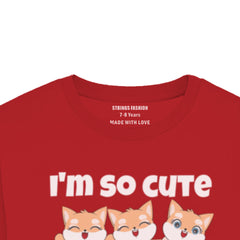 I’M CUTE JUNIOR FEIRY RED COLOR GIRLS LONG SLEEVE T.SHIRT