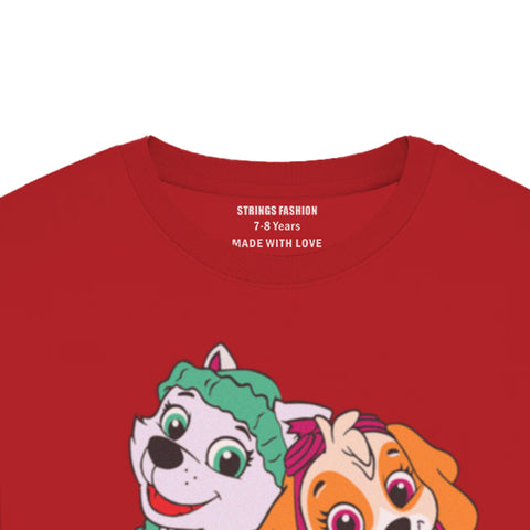 PAW JUNIOR FEIRY RED COLOR GIRLS LONG SLEEVE T-SHIRT