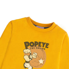 POPEYE PRINTED FLEECE MUSTERED SWEATSHIRT