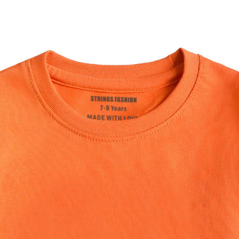 JUNIOR MOCK ORANGE COLOR GIRLS LONG SLEEVE T.SHIRT