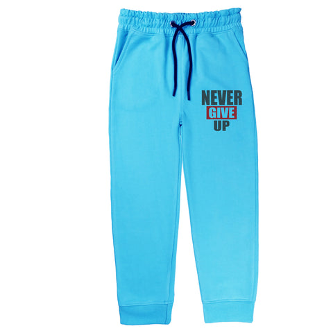 NEVER GIVE UP JUNIOR BOY SKY BLUE HEADER TERYY FABRIC TRACK SUIT