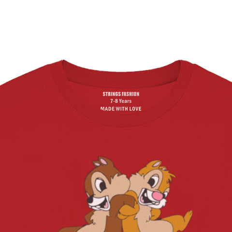 CHIP & DALE JUNIOR FEIRY RED COLOR GIRLS LONG SLEEVE T-SHIRT