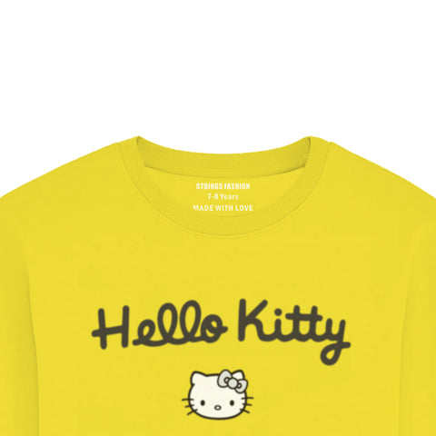 HELLO KITTY JUNIOR BLAZING YELLOW COLOR GIRLS LONG SLEEVE T-SHIRT