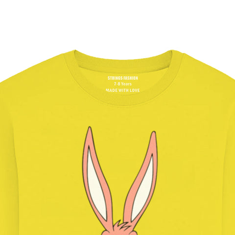 BUG BUNNY JUNIOR BLAZING YELLOW COLOR GIRLS LONG SLEEVE T.SHIRT