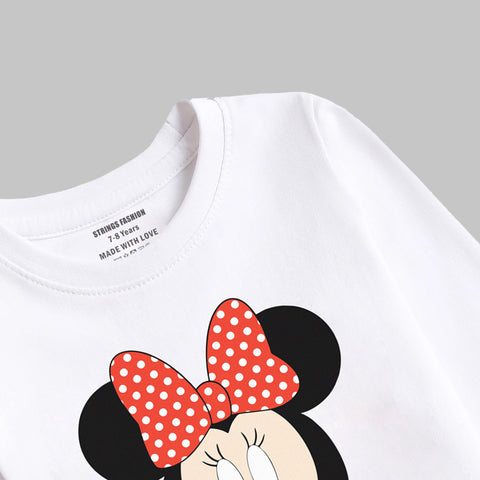 Digital Printed MinnieJunior Girls Long Sleeve T.Shirt