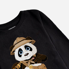 Digital Printed Pirate Panda Junior Boys Long Sleeve T.Shirt