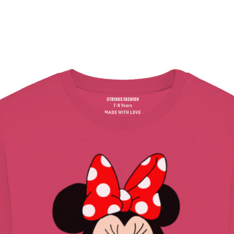 MINNIE 2 JUNIOR PARADISE PINK COLOR GIRLS LONG SLEEVE T-SHIRT
