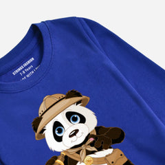 Digital Printed Pirate Panda Junior Boys Long Sleeve T.Shirt