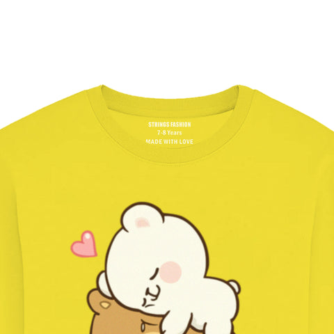 MILK & MOCHA JUNIOR BLAZING YELLOW COLOR GIRLS LONG SLEEVE T.SHIRT