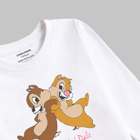 Digital Printed Chip & Dale Junior Girls Long Sleeve T.Shirt
