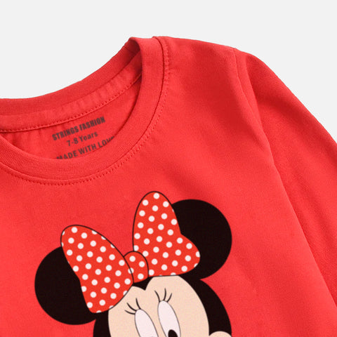 DIGITAL PRINTED MINNIE JUNIOR FEISTA COLOR GIRLS LONG SLEEVE T.SHIRT