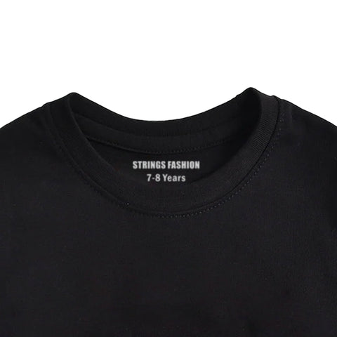 Junior Jet Black Color Girls Long Sleeve T.Shirt