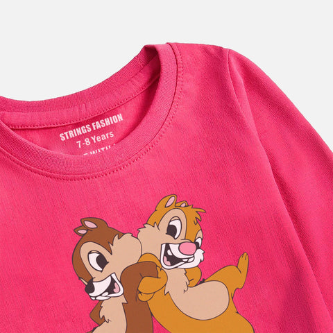 Digital Printed Chip & Dale Junior Girls Long Sleeve T.Shirt
